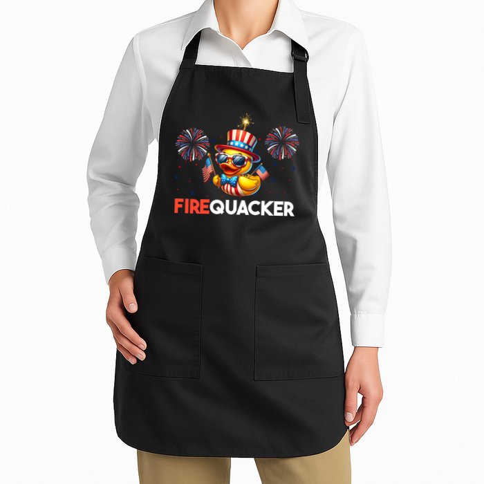 4th Of July Cute Duck Firequacker Patriotic Funny Apron