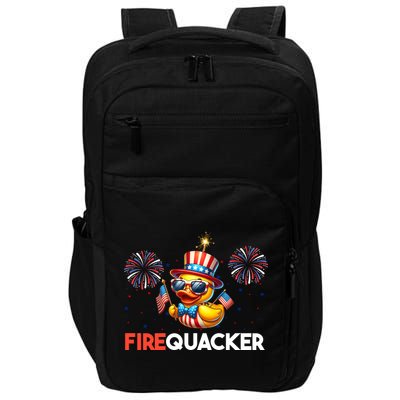 4th Of July Cute Duck Firequacker Patriotic Funny Impact Tech Backpack