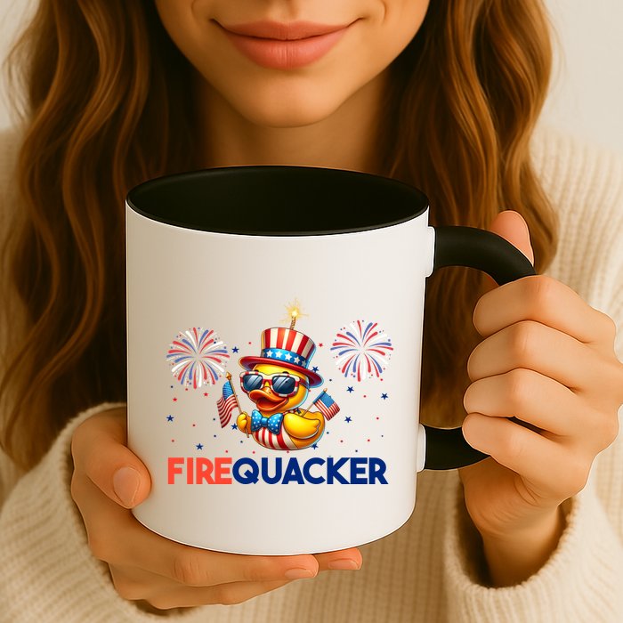 4th Of July Cute Duck Firequacker Patriotic Funny Mug