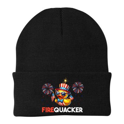 4th Of July Cute Duck Firequacker Patriotic Funny Beanie