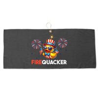 4th Of July Cute Duck Firequacker Patriotic Funny Large Microfiber Waffle Golf Towel