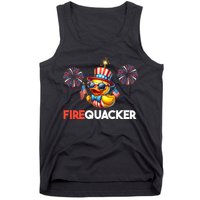4th Of July Cute Duck Firequacker Patriotic Funny Tank Top