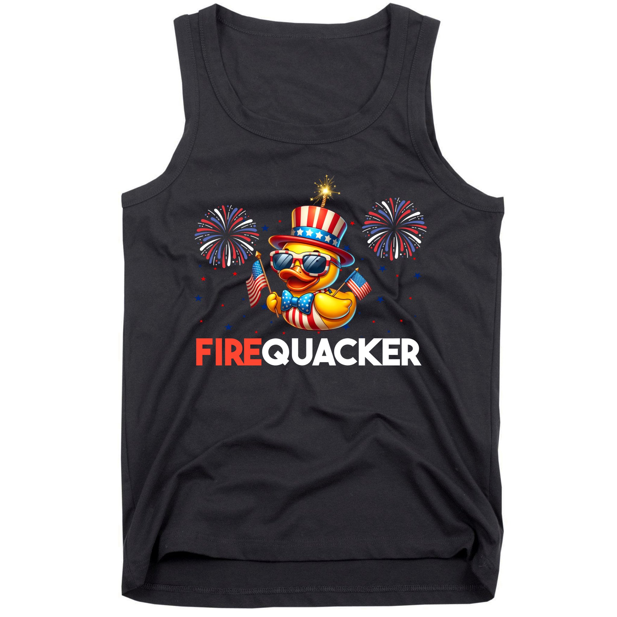 4th Of July Cute Duck Firequacker Patriotic Funny Tank Top