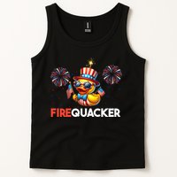 4th Of July Cute Duck Firequacker Patriotic Funny Tank Top