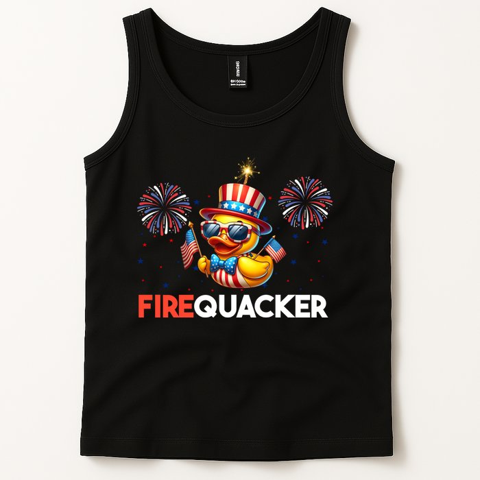 4th Of July Cute Duck Firequacker Patriotic Funny Tank Top