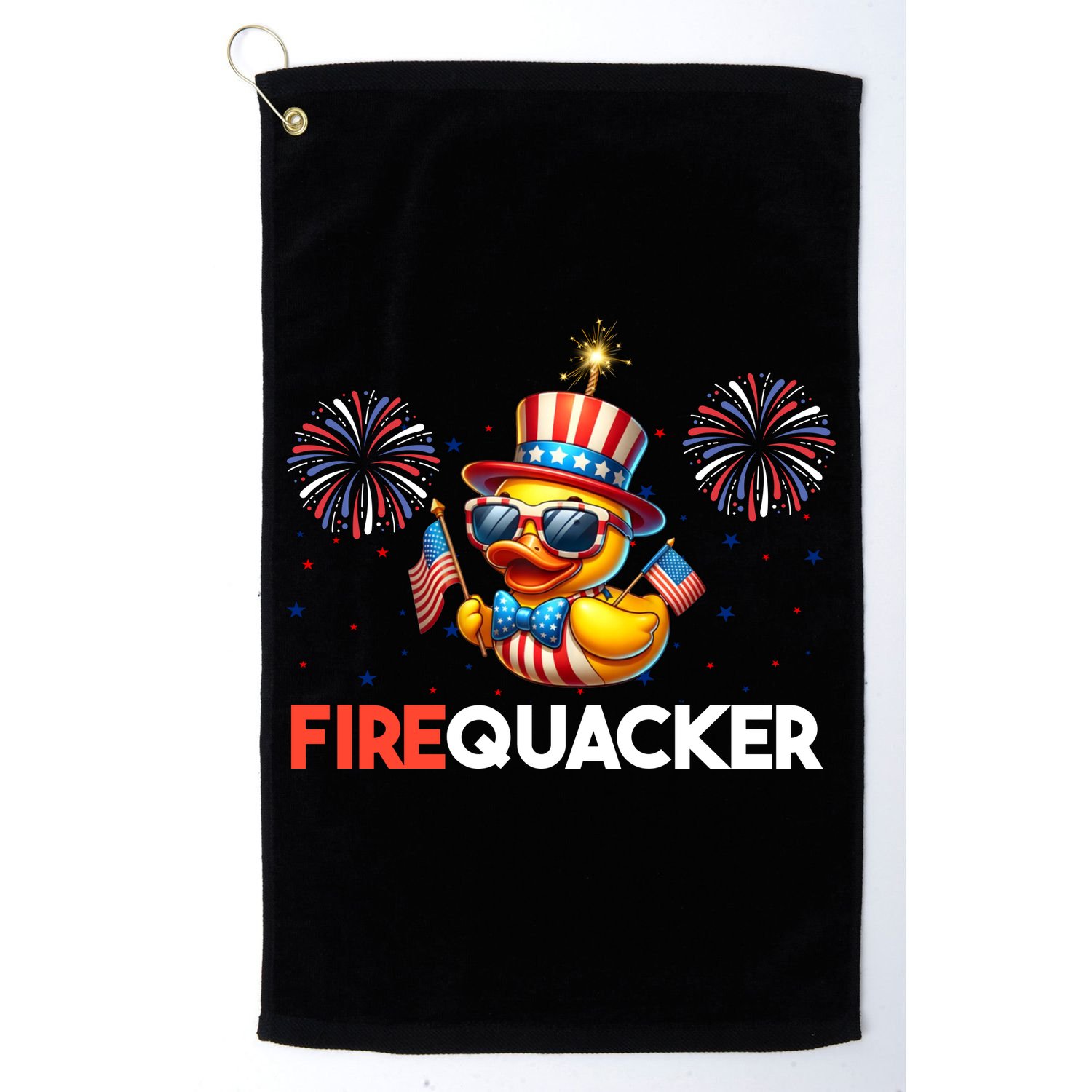4th Of July Cute Duck Firequacker Patriotic Funny Golf Towel