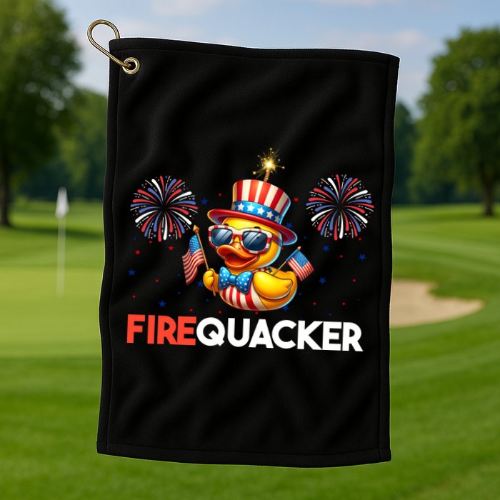 4th Of July Cute Duck Firequacker Patriotic Funny Golf Towel