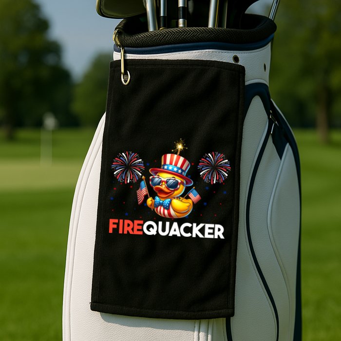 4th Of July Cute Duck Firequacker Patriotic Funny Golf Towel