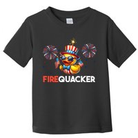 4th Of July Cute Duck Firequacker Patriotic Funny Toddler T-Shirt