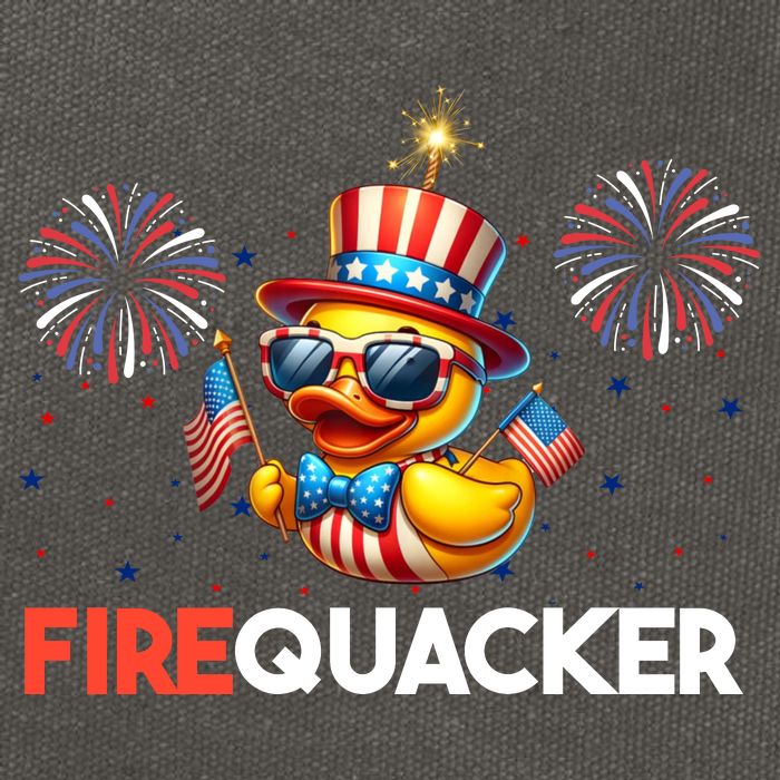 4th Of July Cute Duck Firequacker Patriotic Funny Cotton Canvas Backpack