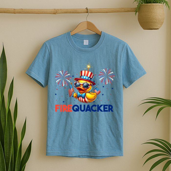 4th Of July Cute Duck Firequacker Patriotic Funny T-Shirt