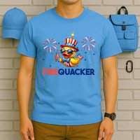 4th Of July Cute Duck Firequacker Patriotic Funny T-Shirt