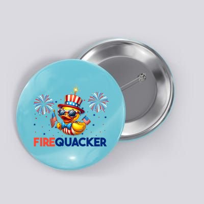 4th Of July Cute Duck Firequacker Patriotic Funny Button