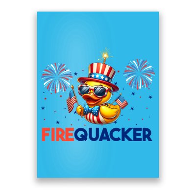 4th Of July Cute Duck Firequacker Patriotic Funny Poster