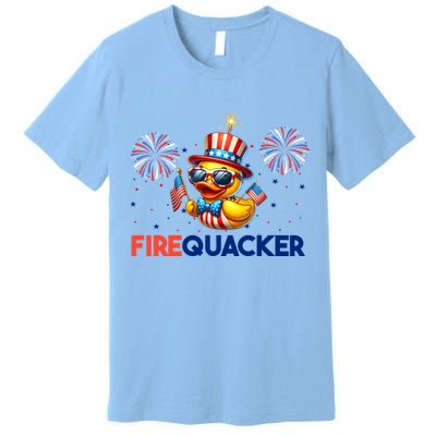 4th Of July Cute Duck Firequacker Patriotic Funny Premium T-Shirt