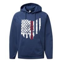 4th Of July Ohio Usa Us Flag States Vintage Performance Fleece Hoodie