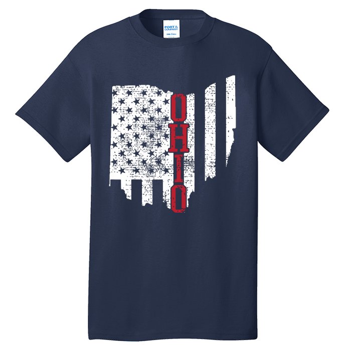 4th Of July Ohio Usa Us Flag States Vintage Tall T-Shirt