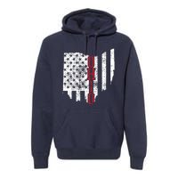 4th Of July Ohio Usa Us Flag States Vintage Premium Hoodie