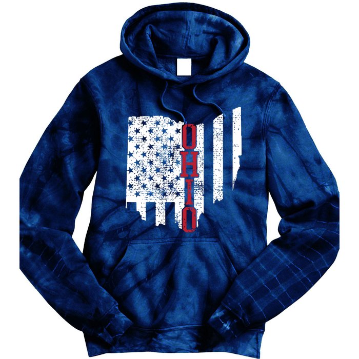 4th Of July Ohio Usa Us Flag States Vintage Tie Dye Hoodie