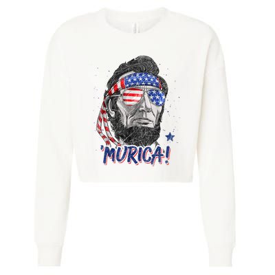 4th Of July Bald Eagle Mullet Murica Usa Usa Merica Cropped Pullover Crew
