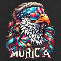 4th Of July Bald Eagle Mullet Murica Usa Usa Merica 7 Panel Mesh Trucker Snapback Hat