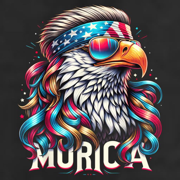 4th Of July Bald Eagle Mullet Murica Usa Usa Merica 7 Panel Mesh Trucker Snapback Hat