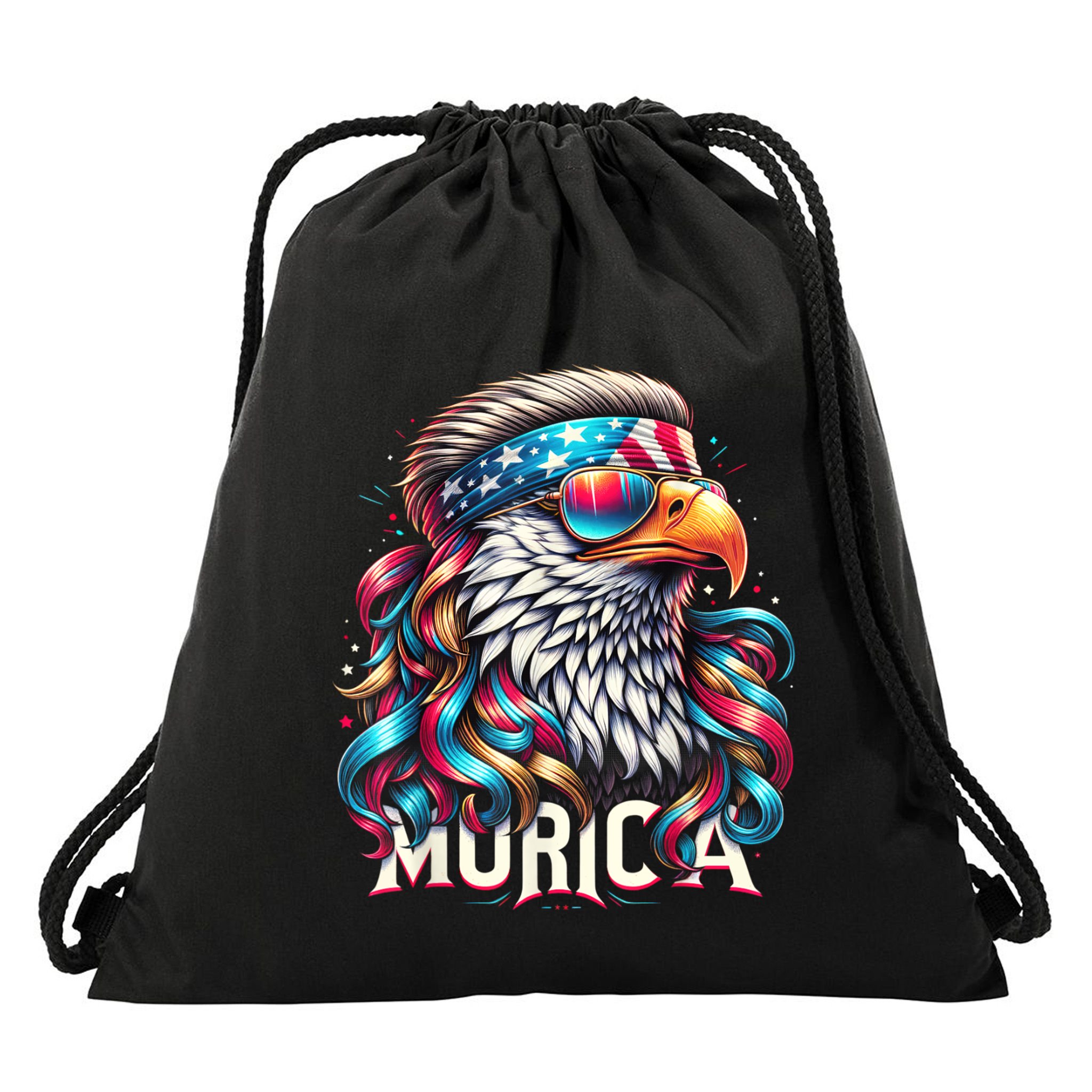 4th Of July Bald Eagle Mullet Murica Usa Usa Merica Drawstring Bag