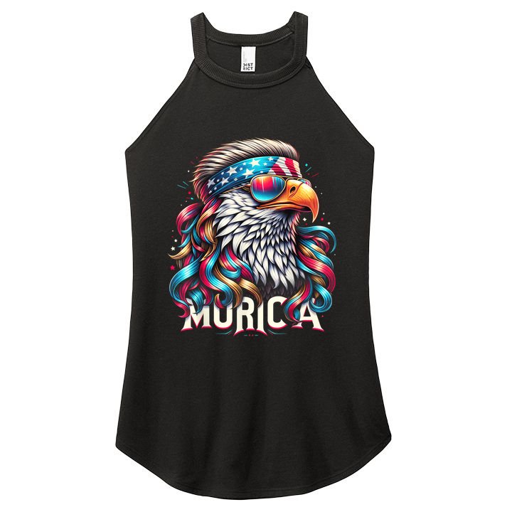 4th Of July Bald Eagle Mullet Murica Usa Usa Merica Women's Perfect Tri Rocker Tank
