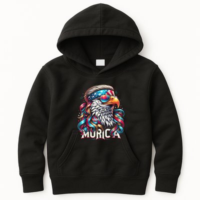 4th Of July Bald Eagle Mullet Murica Usa Usa Merica Kids Hoodie
