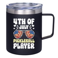 4th Of July Pickleball Player 12oz Stainless Steel Coffee Mug