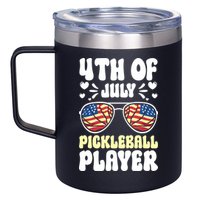 4th Of July Pickleball Player 12oz Stainless Steel Coffee Mug