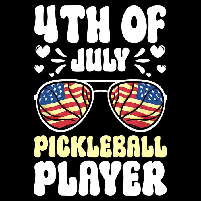 4th Of July Pickleball Player Cropped Pullover Crew