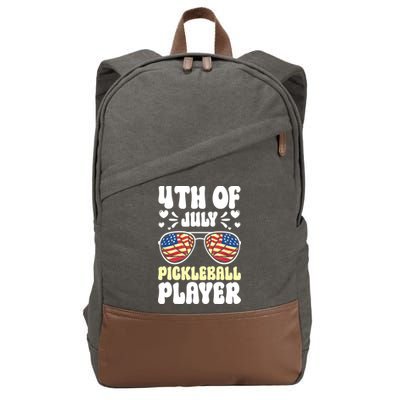 4th Of July Pickleball Player Cotton Canvas Backpack