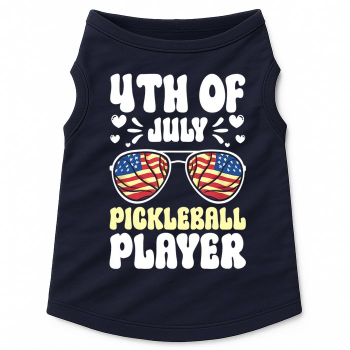 4th Of July Pickleball Player Doggie Tank