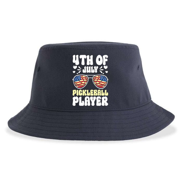 4th Of July Pickleball Player Sustainable Bucket Hat