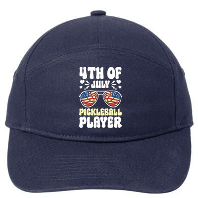 4th Of July Pickleball Player 7-Panel Snapback Hat