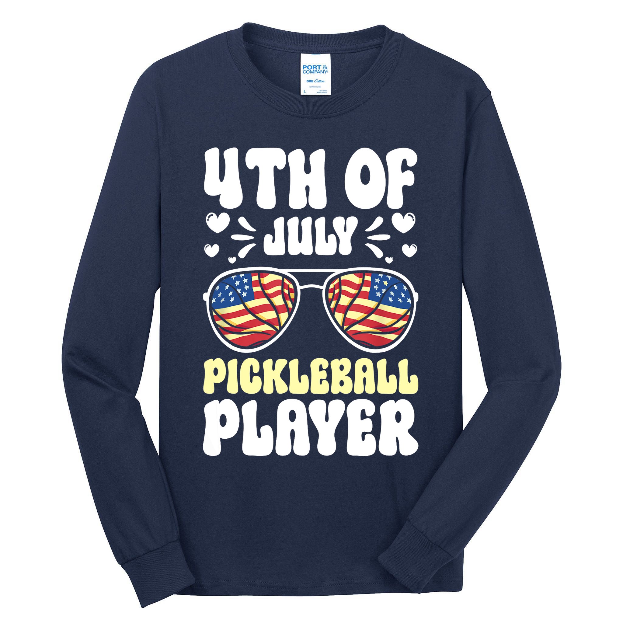 4th Of July Pickleball Player Tall Long Sleeve T-Shirt