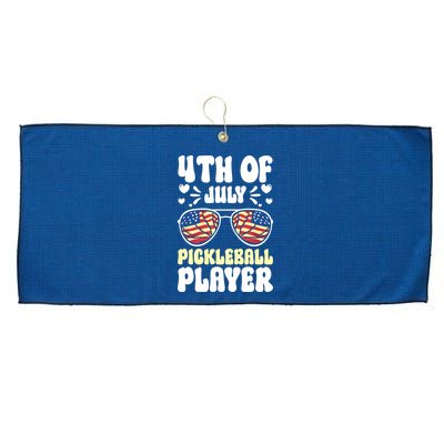 4th Of July Pickleball Player Large Microfiber Waffle Golf Towel