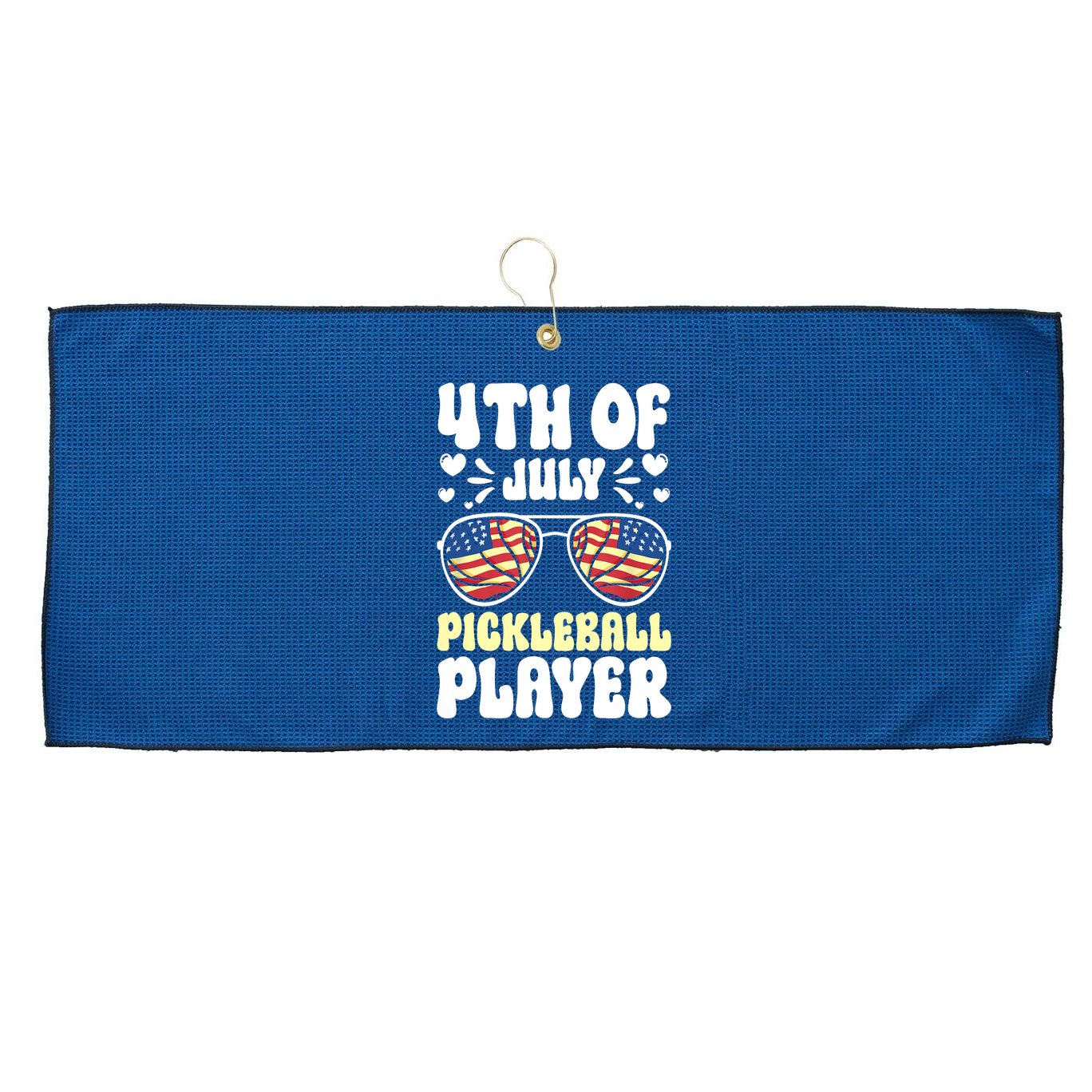 4th Of July Pickleball Player Large Microfiber Waffle Golf Towel