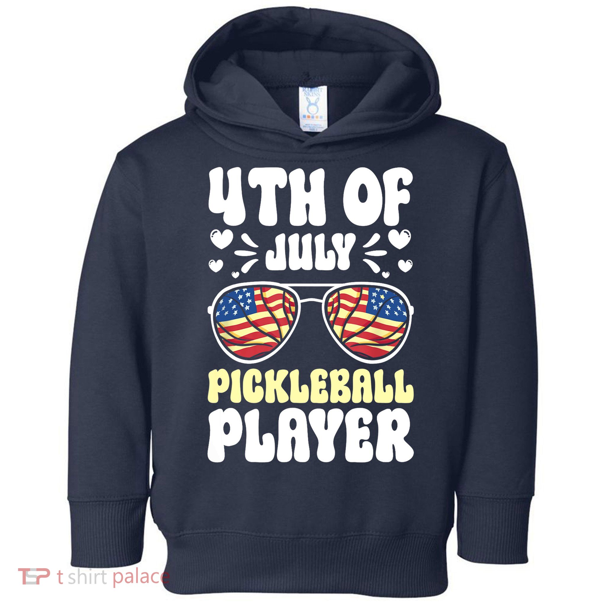 4th Of July Pickleball Player Toddler Hoodie