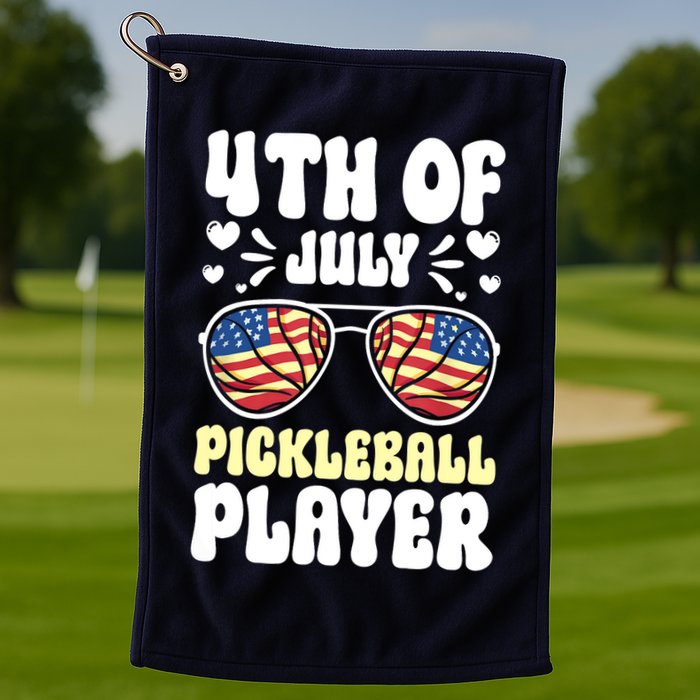 4th Of July Pickleball Player Golf Towel