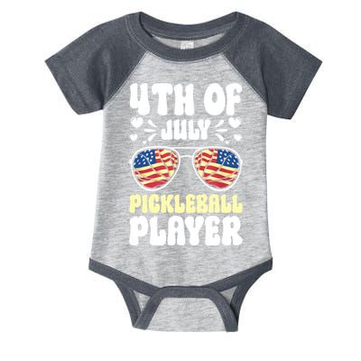 4th Of July Pickleball Player Infant Baby Jersey Bodysuit