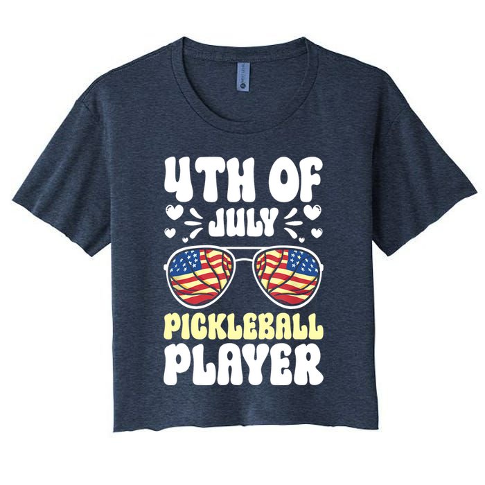 4th Of July Pickleball Player Crop Top