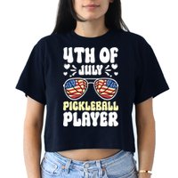4th Of July Pickleball Player Crop Top