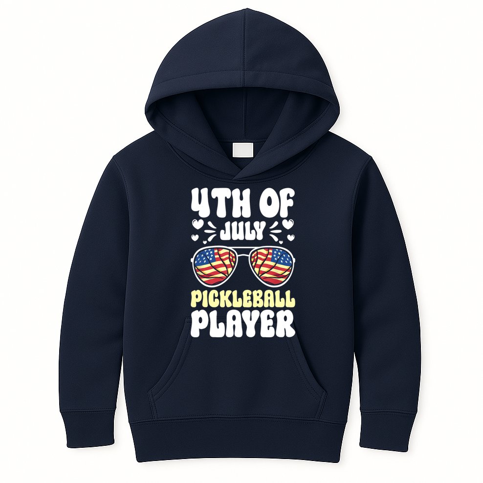 4th Of July Pickleball Player Kids Hoodie