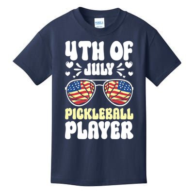 4th Of July Pickleball Player Kids T-Shirt