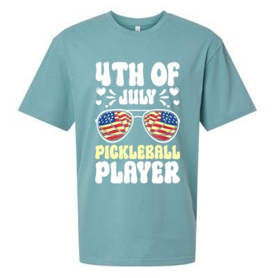 4th Of July Pickleball Player Sueded Cloud Jersey T-Shirt