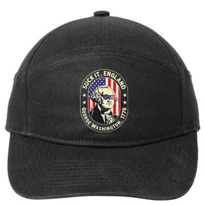 4th of July Suck It England George Washington 1776 7-Panel Snapback Hat