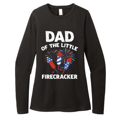 4th Of July Birthday Dad Of The Little Firecracker Funny Gift Womens CVC Long Sleeve Shirt