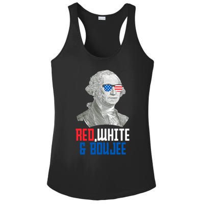 4th Of July Red White And Boujee Funny George Washington Meaningful Gift Ladies PosiCharge Competitor Racerback Tank